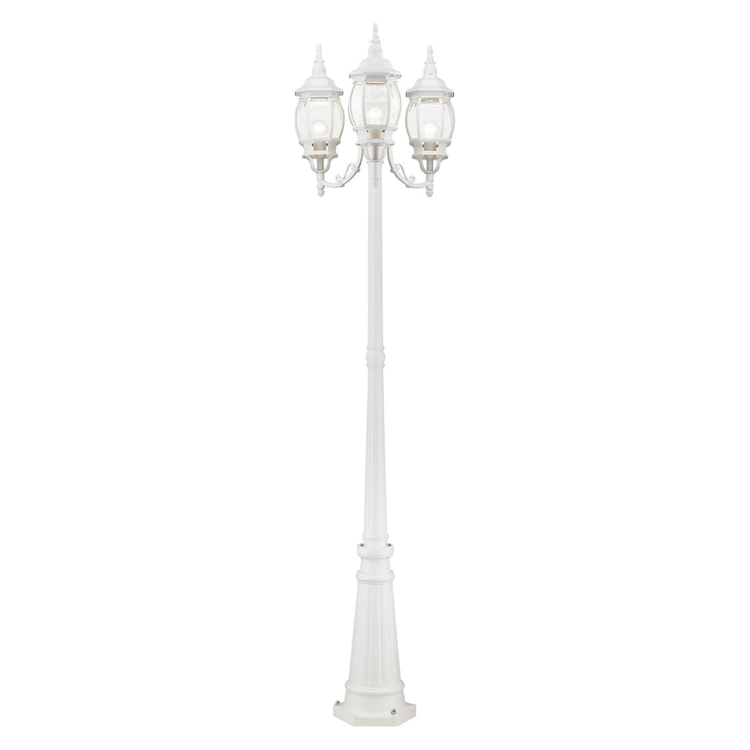 3 Light Textured White Outdoor Post Light by Livex Lighting