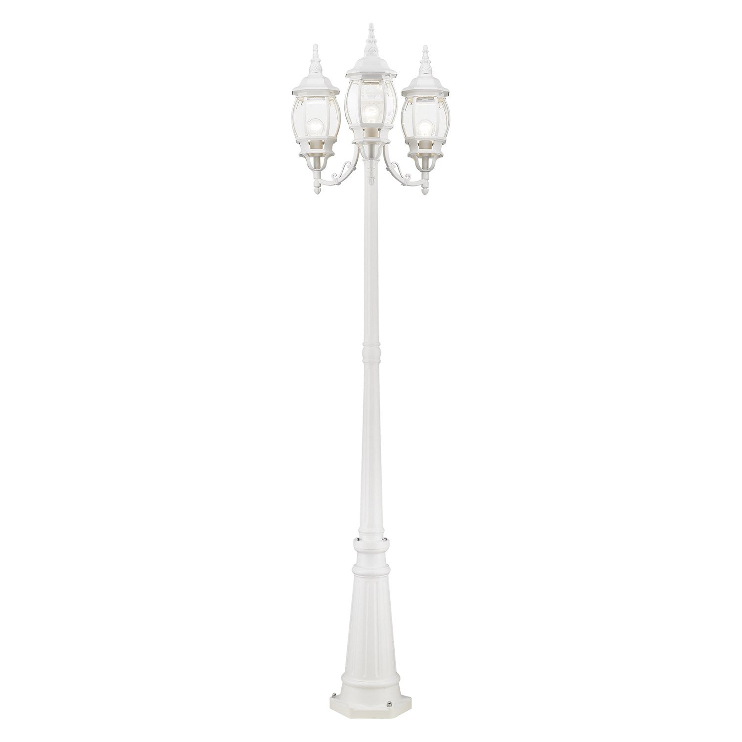 3 Light Textured White Outdoor Post Light by Livex Lighting