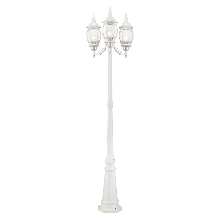 3 Light Textured White Outdoor Post Light by Livex Lighting