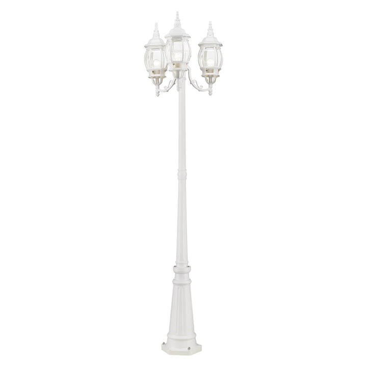 3 Light Textured White Outdoor Post Light