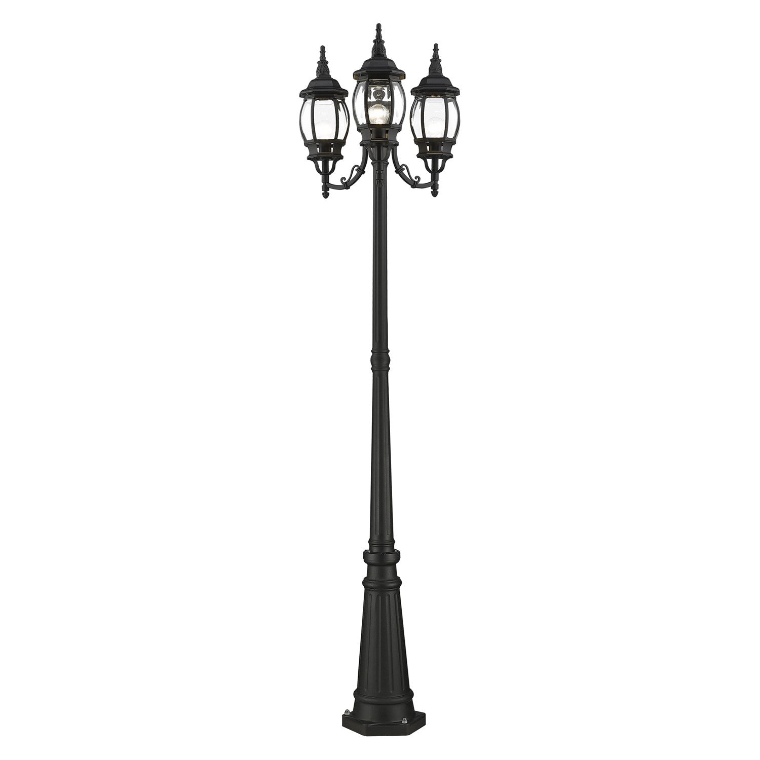 3 Light Textured Black Outdoor Post Light by Livex Lighting