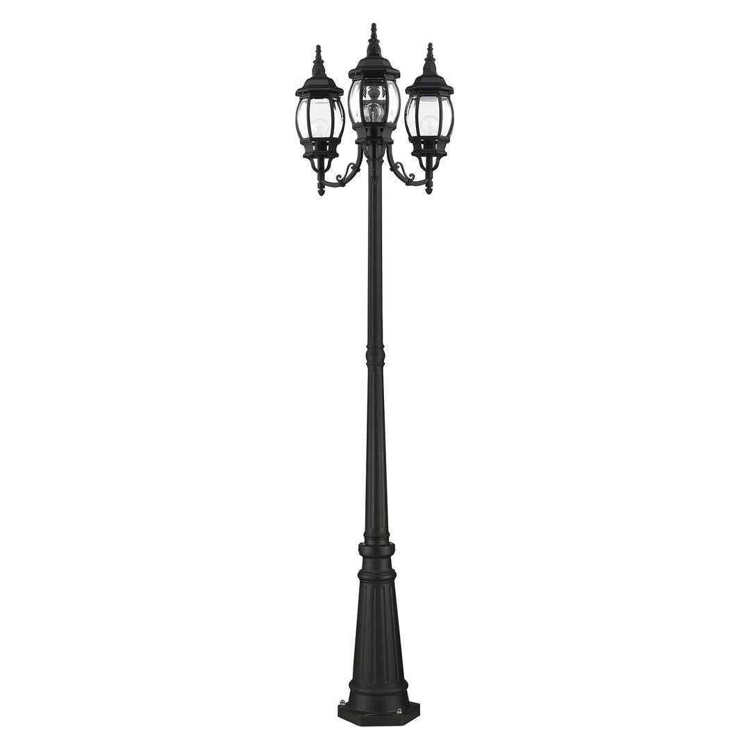 3 Light Textured Black Outdoor Post Light