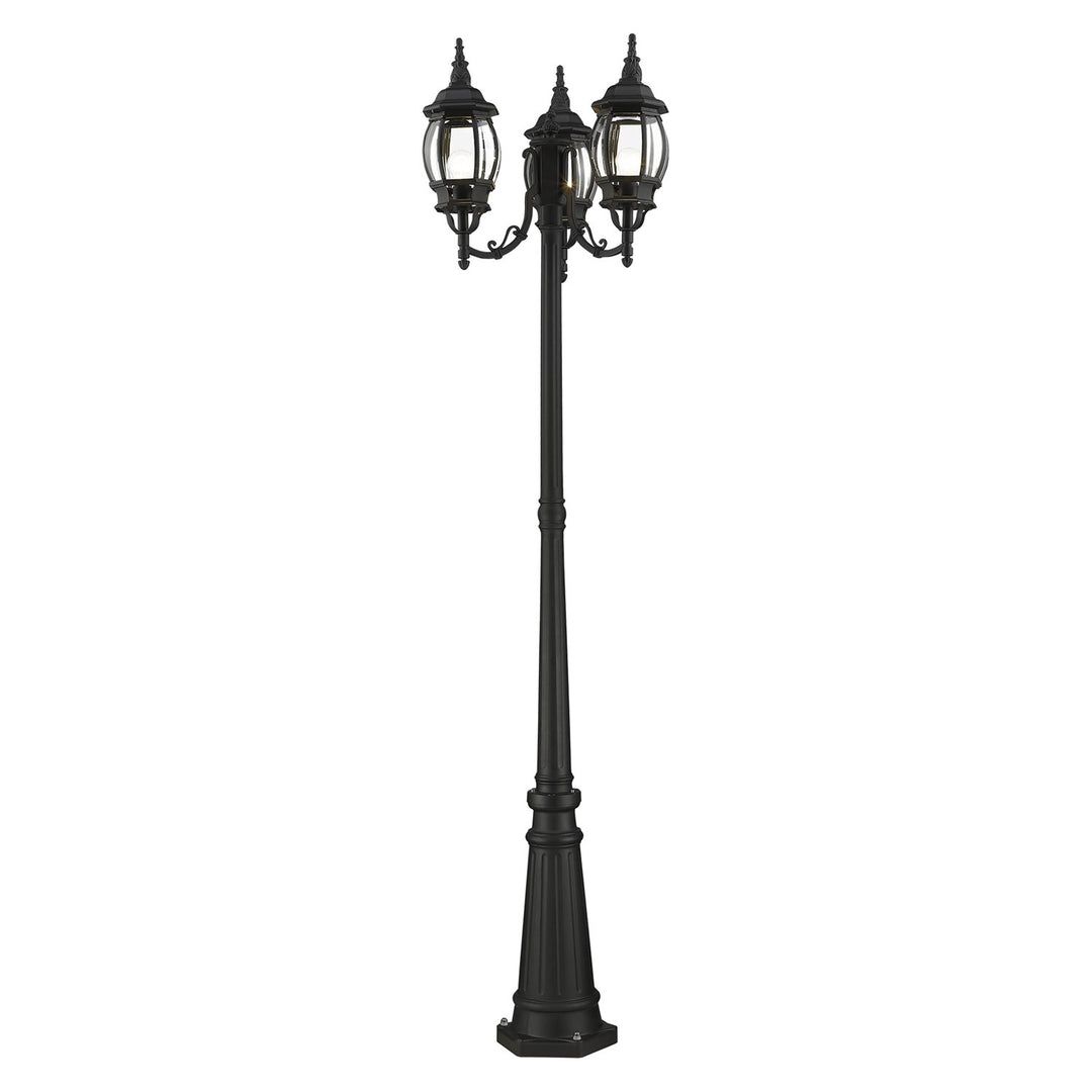 3 Light Textured Black Outdoor Post Light