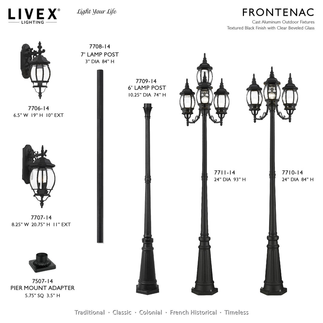 4 Light Textured Black Outdoor Post Light