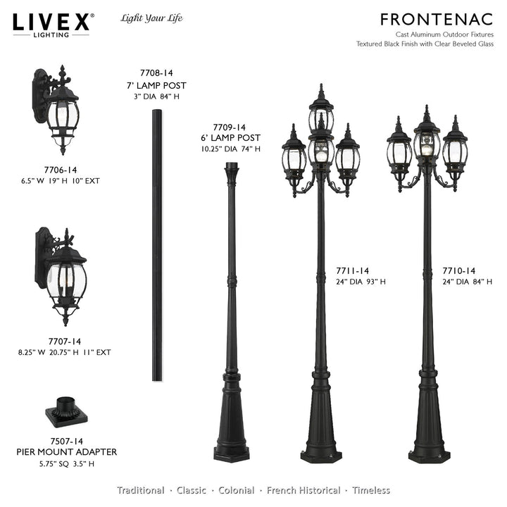 4 Light Textured Black Outdoor Post Light