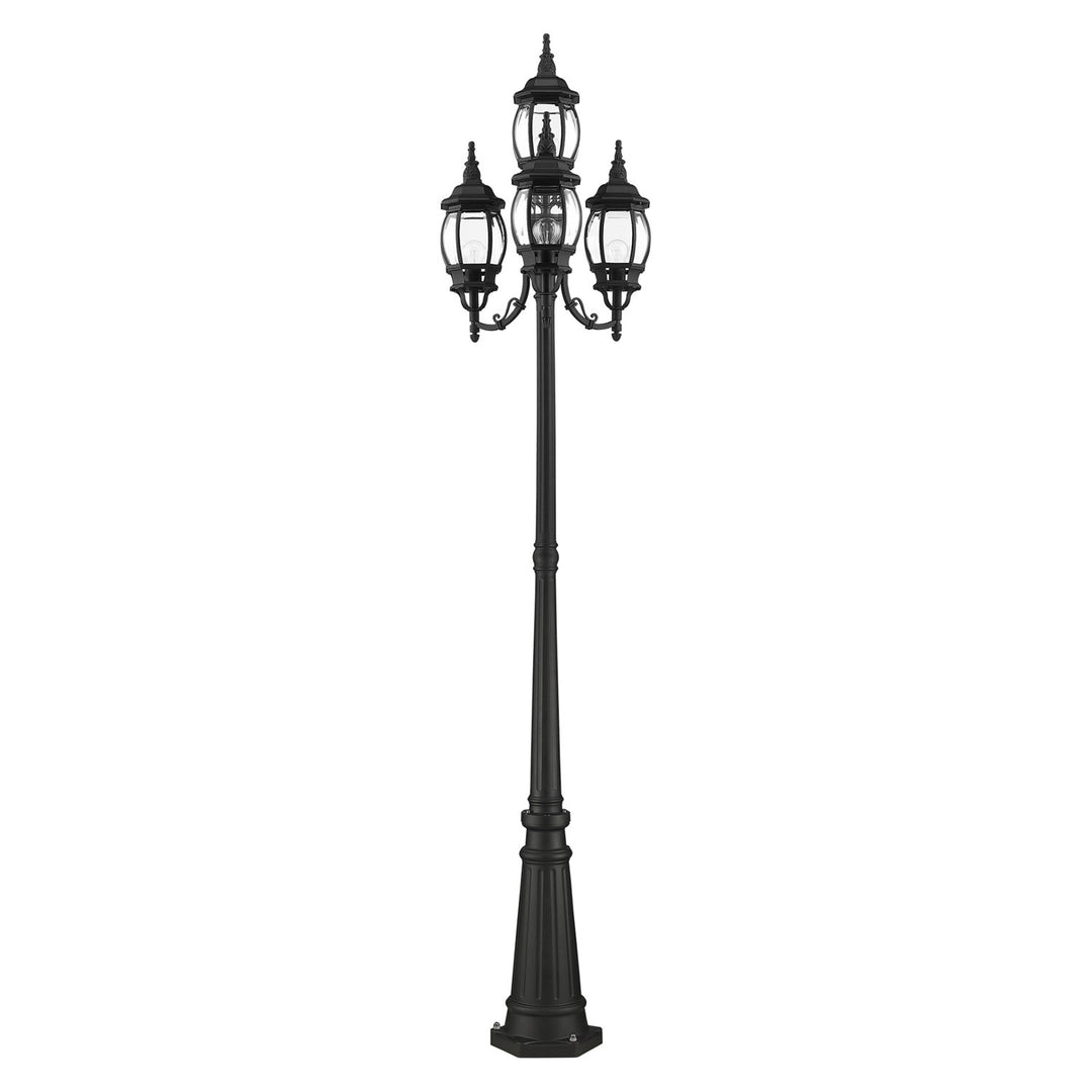 4 Light Textured Black Outdoor Post Light