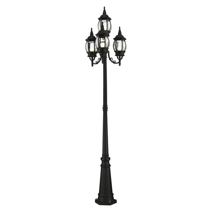 4 Light Textured Black Outdoor Post Light