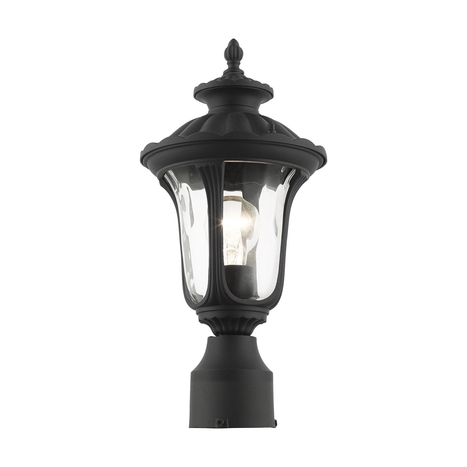 1 Light Textured Black Outdoor Post Top Lantern