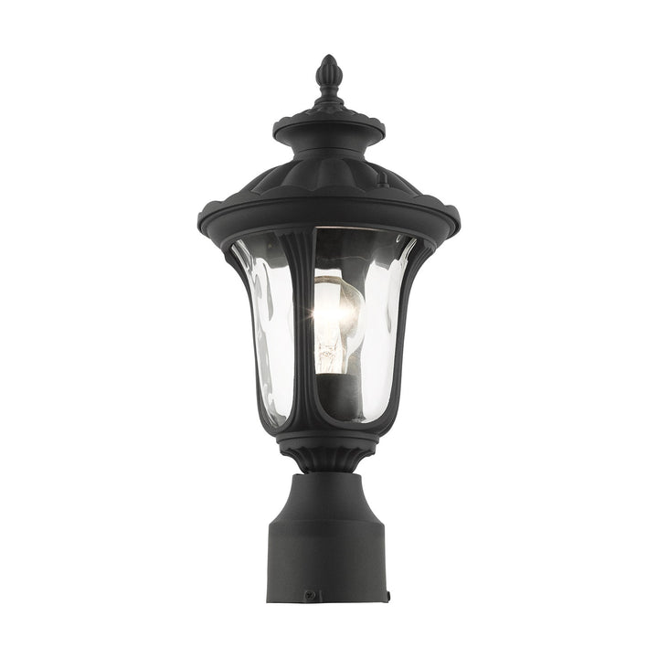 1 Light Textured Black Outdoor Post Top Lantern