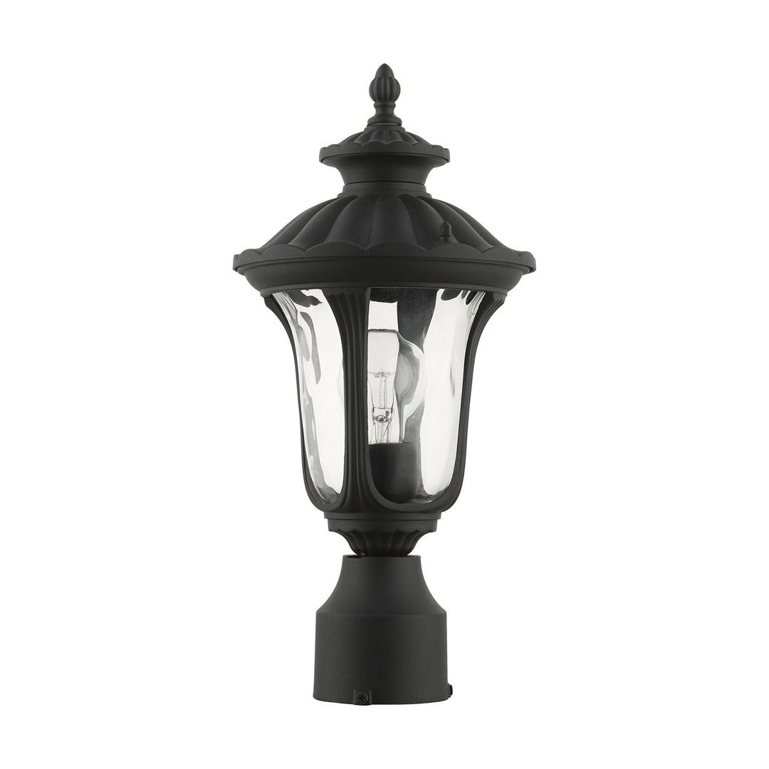 1 Light Textured Black Outdoor Post Top Lantern