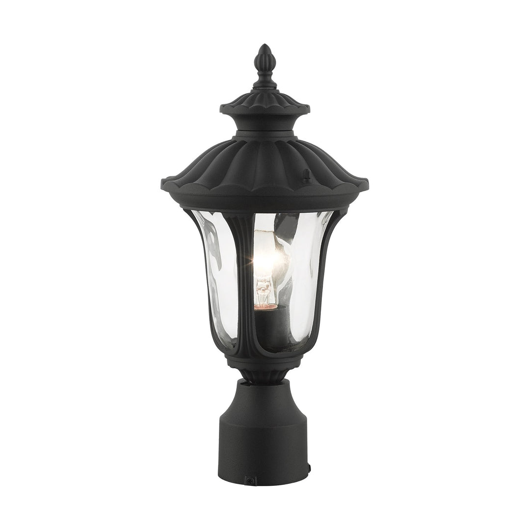 1 Light Textured Black Outdoor Post Top Lantern
