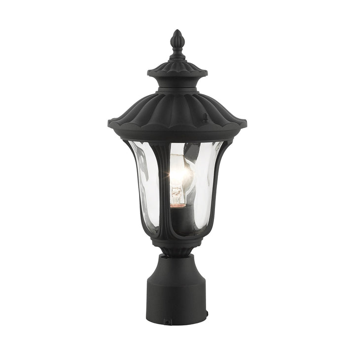 1 Light Textured Black Outdoor Post Top Lantern
