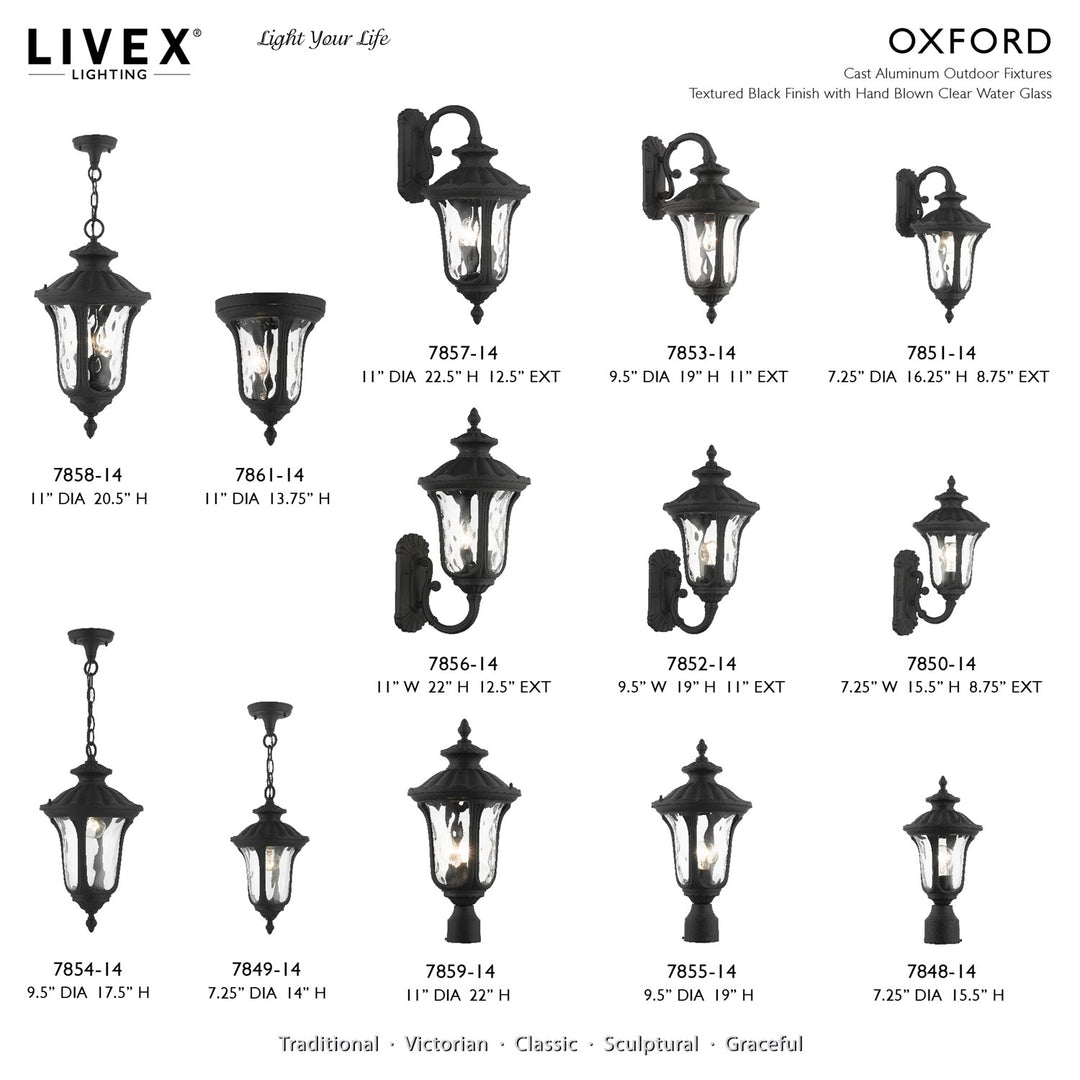 1 Light Textured Black Outdoor Post Top Lantern