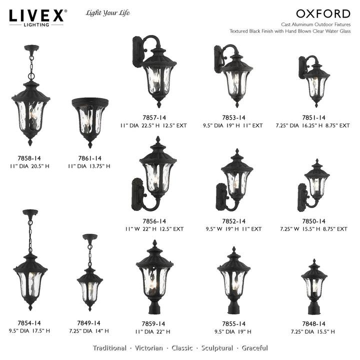 1 Light Textured Black Outdoor Post Top Lantern