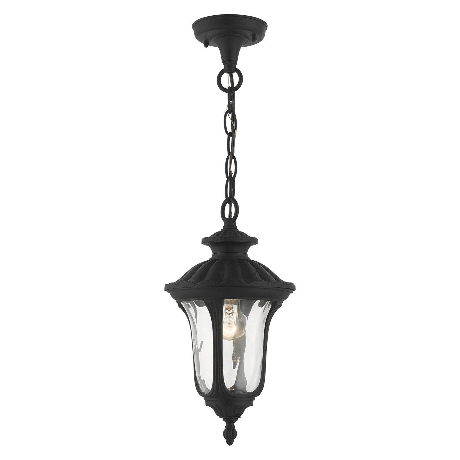 1 Light Textured Black Outdoor Pendant Lantern by Livex Lighting