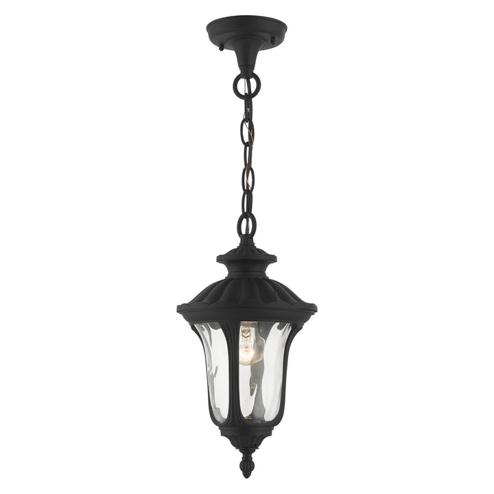 1 Light Textured Black Outdoor Pendant Lantern by Livex Lighting