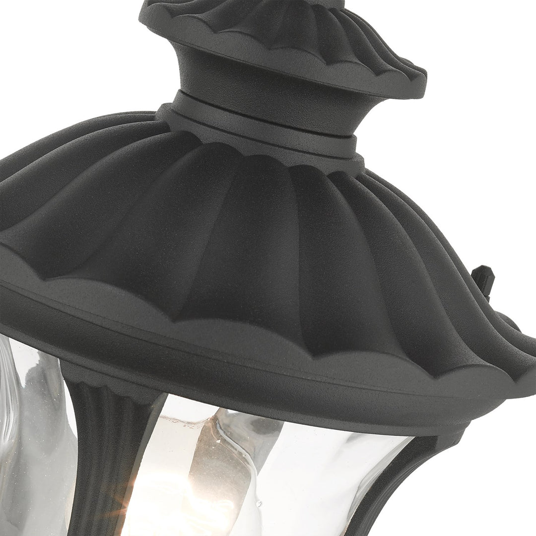 1 Light Textured Black Outdoor Pendant Lantern