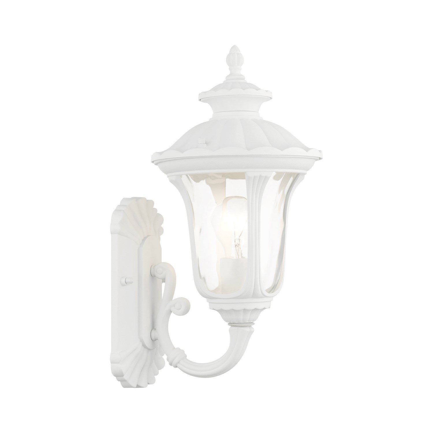1 Light Textured White Outdoor Wall Lantern by Livex Lighting