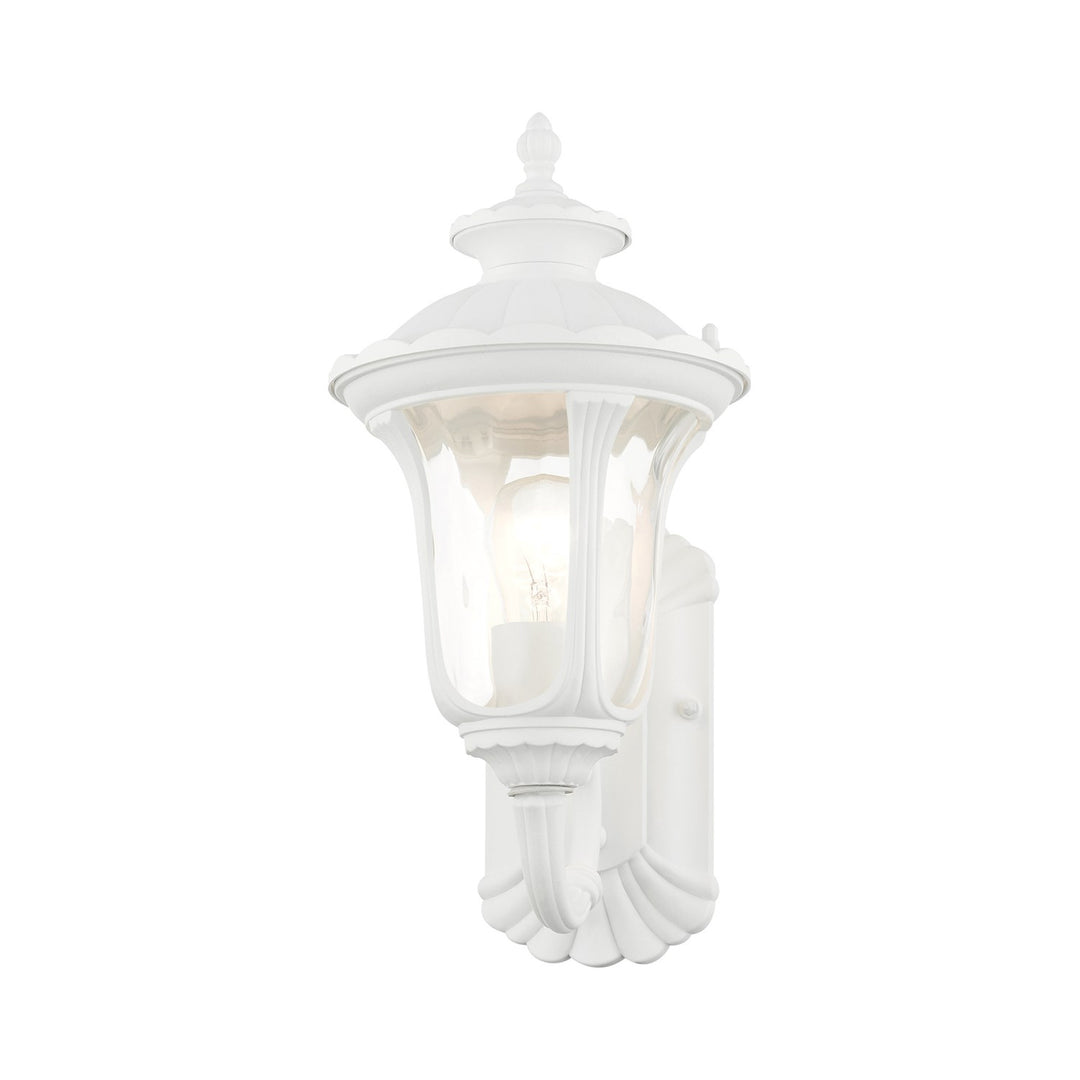 1 Light Textured White Outdoor Wall Lantern