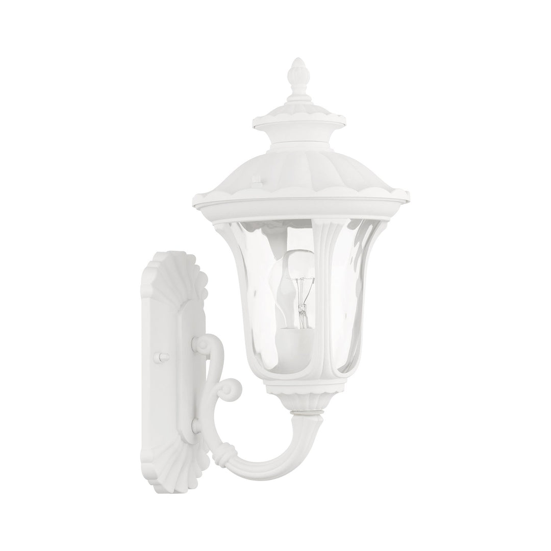 1 Light Textured White Outdoor Wall Lantern