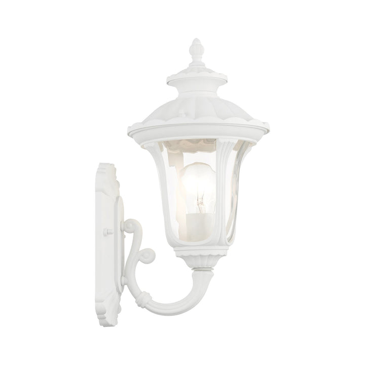 1 Light Textured White Outdoor Wall Lantern