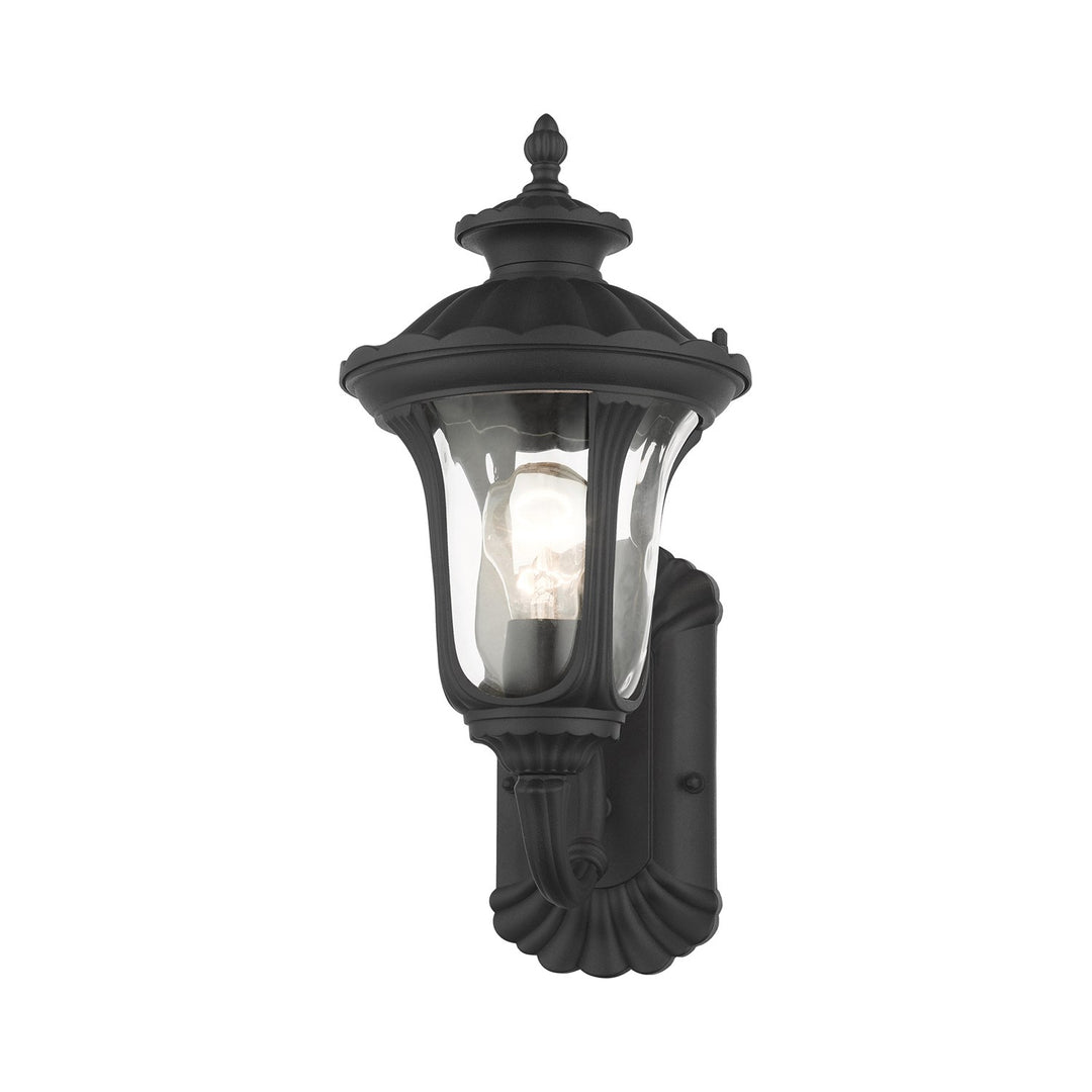 1 Light Textured Black Outdoor Wall Lantern