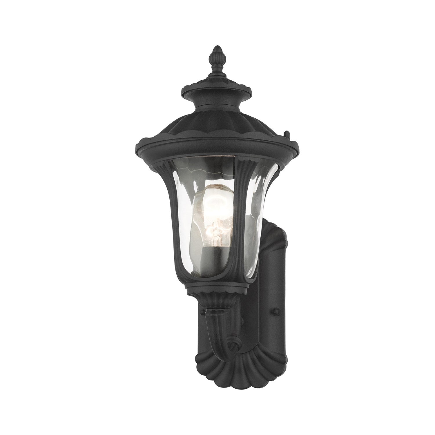 1 Light Textured Black Outdoor Wall Lantern