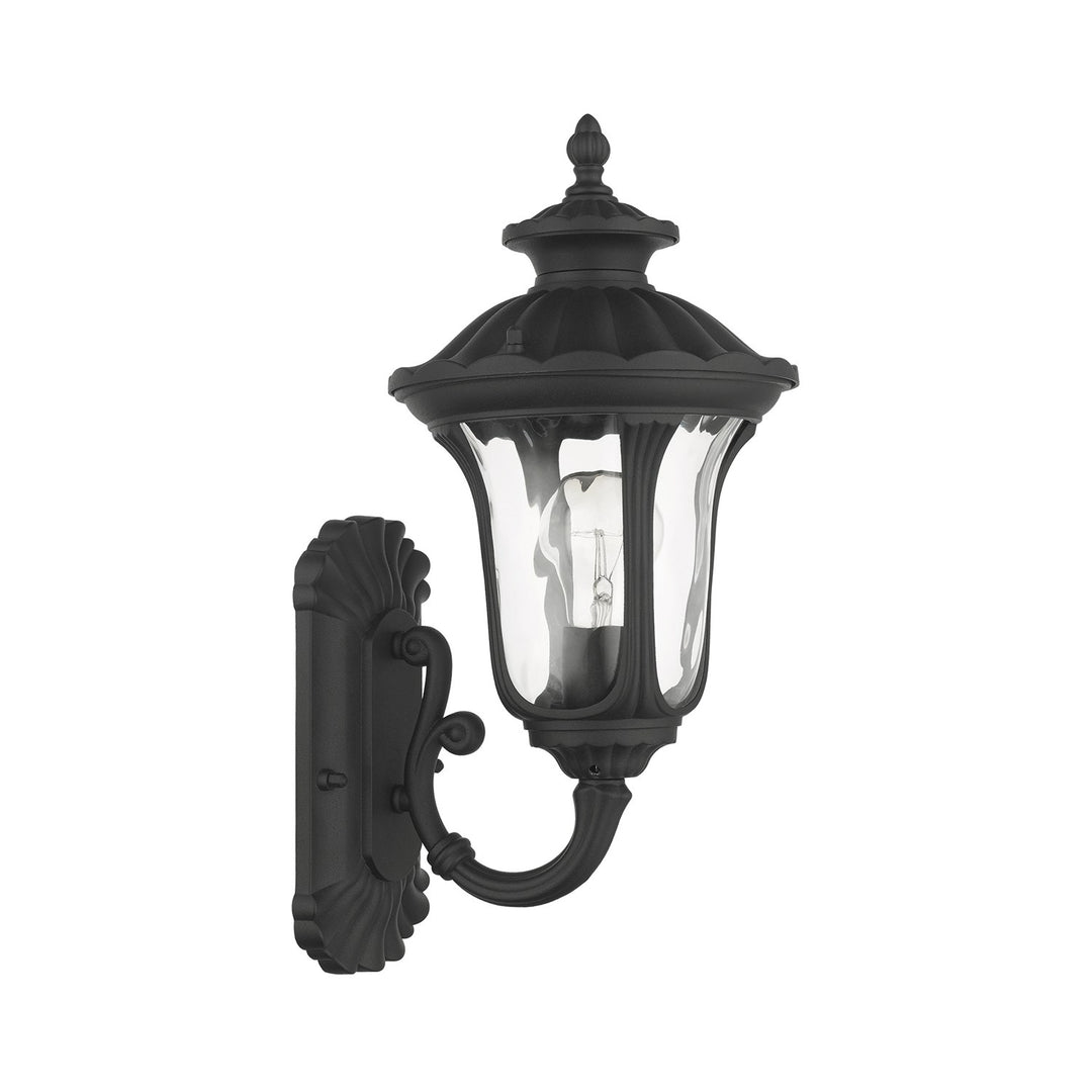 1 Light Textured Black Outdoor Wall Lantern