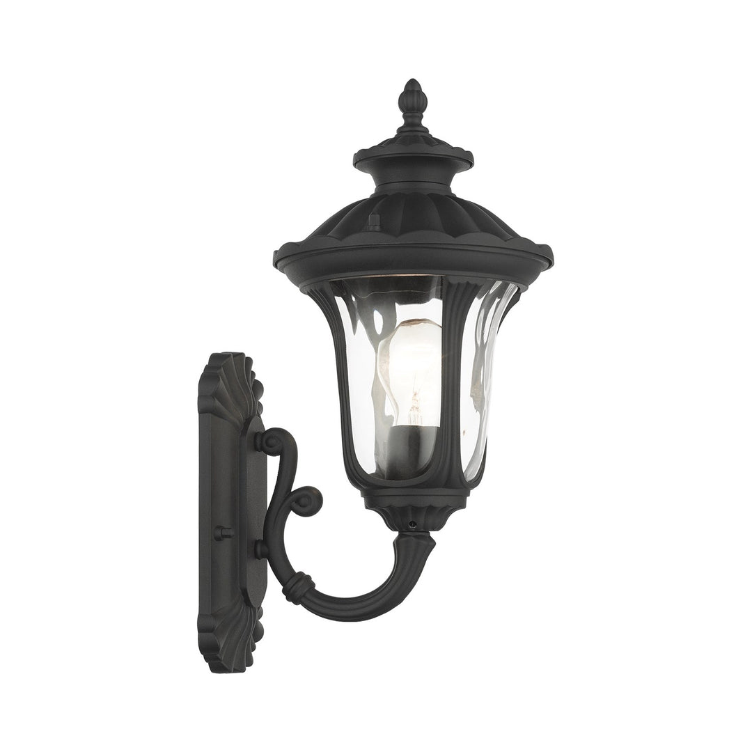 1 Light Textured Black Outdoor Wall Lantern