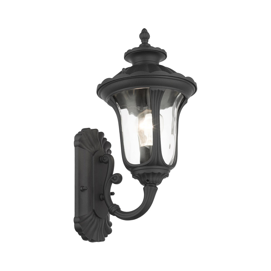 1 Light Textured Black Outdoor Wall Lantern