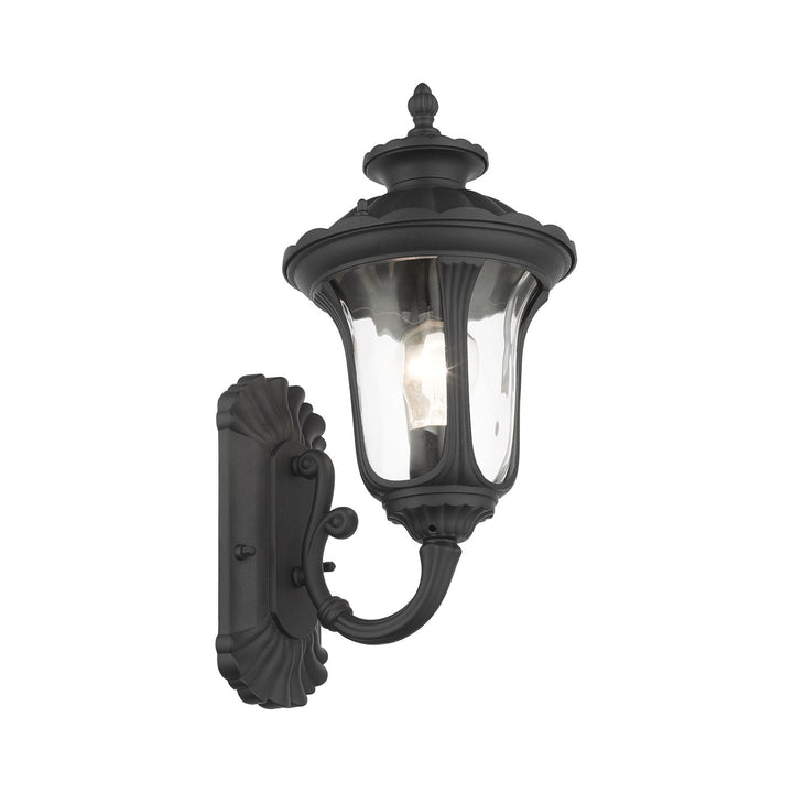 1 Light Textured Black Outdoor Wall Lantern