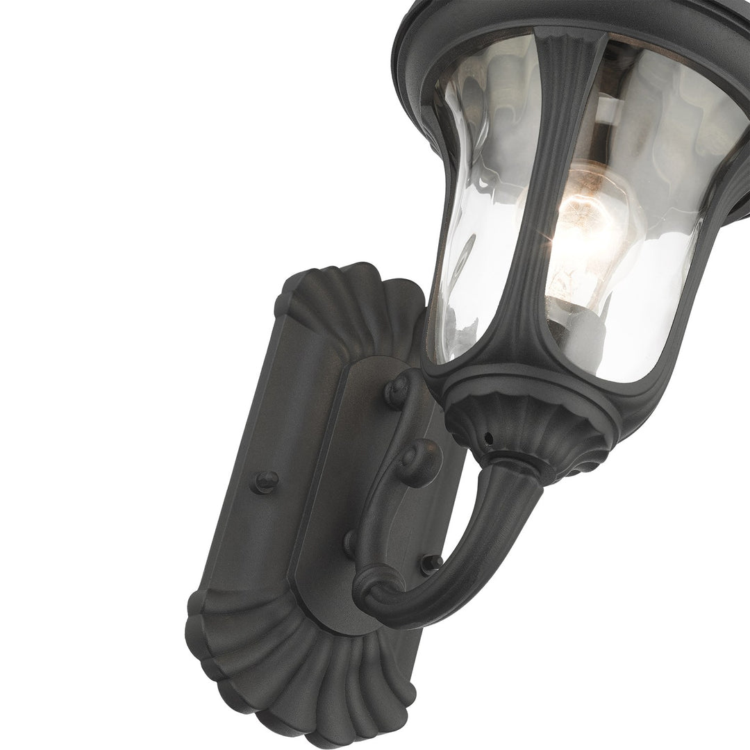 1 Light Textured Black Outdoor Wall Lantern