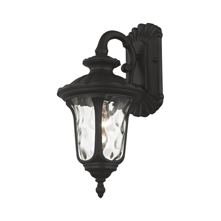 1 Light Textured Black Outdoor Wall Lantern