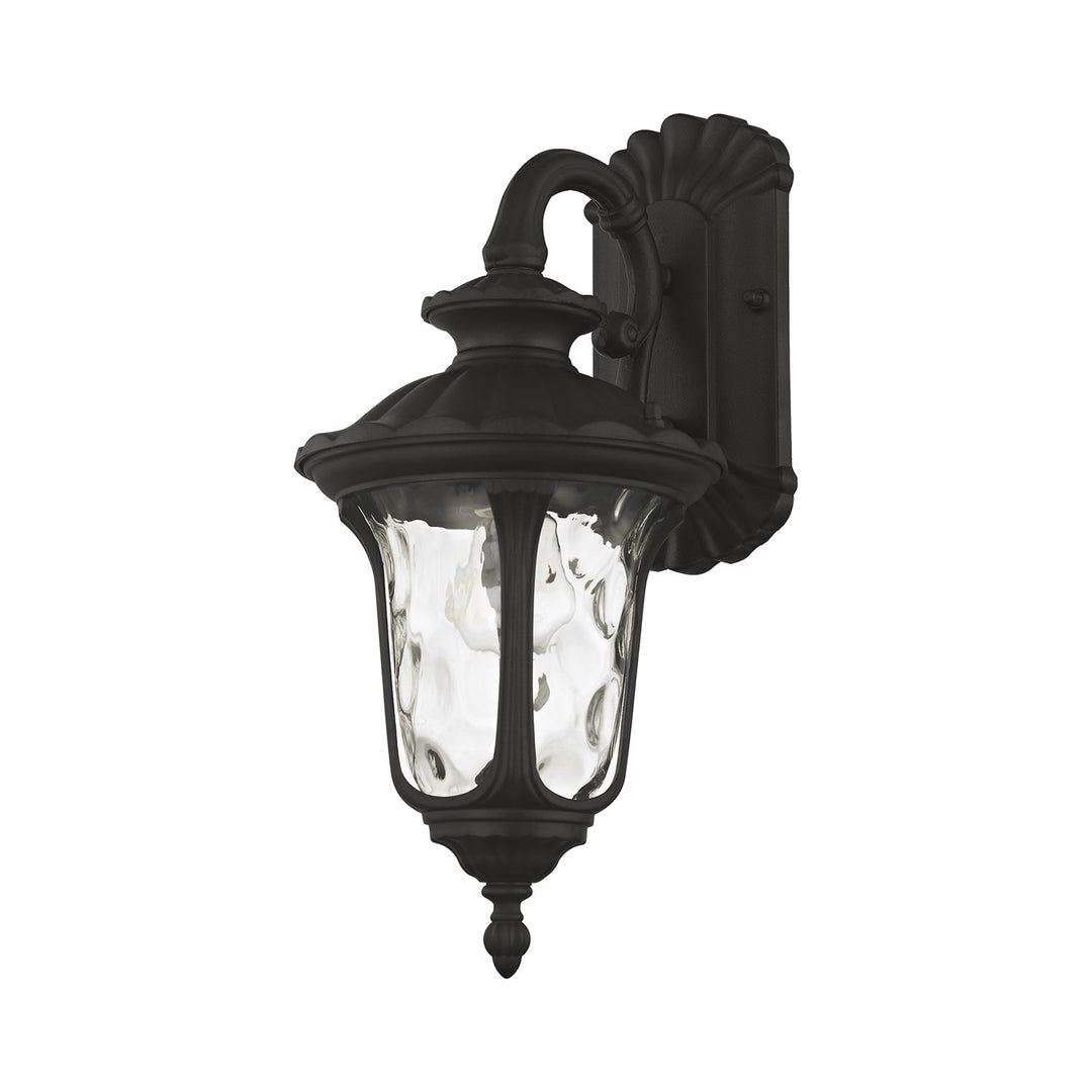 1 Light Textured Black Outdoor Wall Lantern