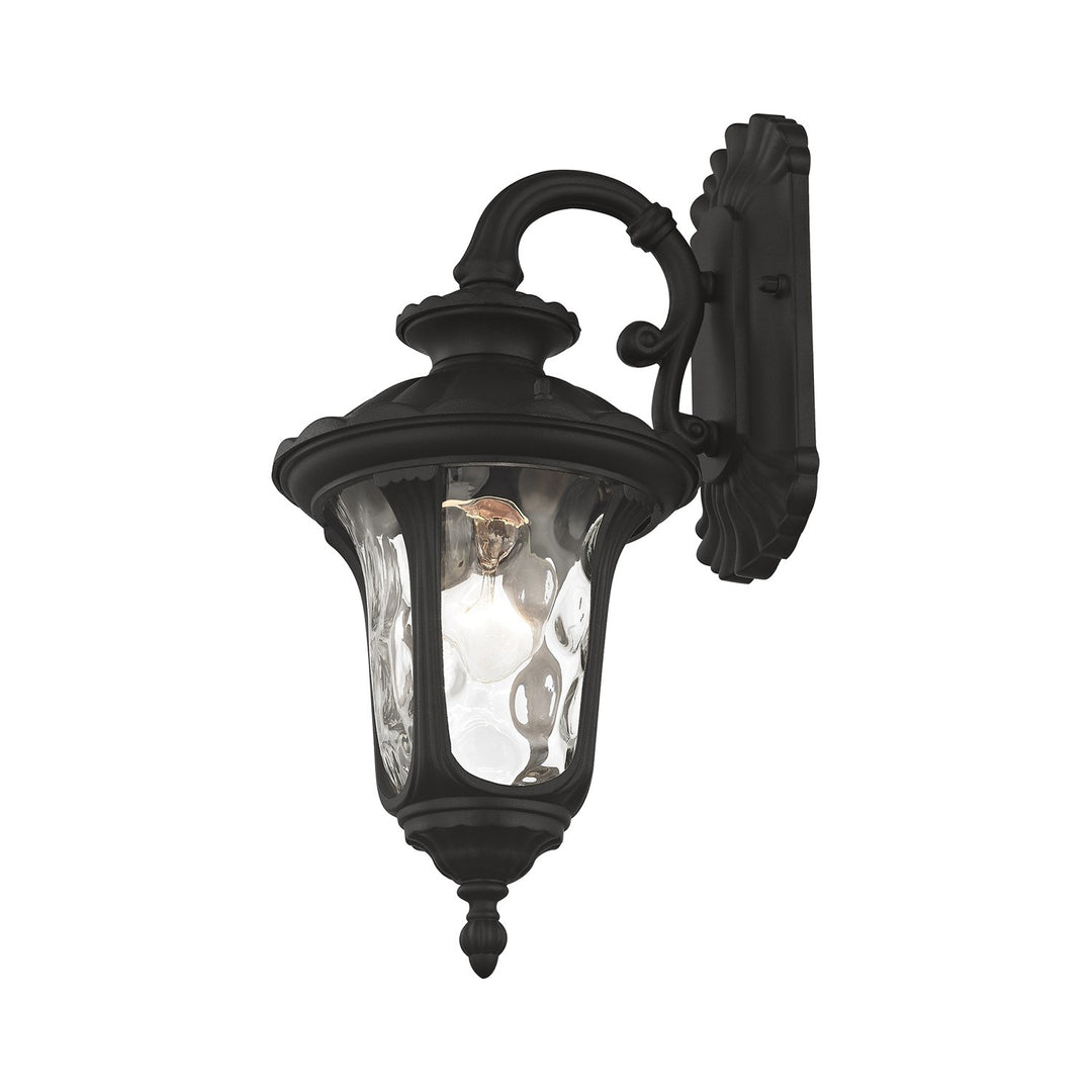 1 Light Textured Black Outdoor Wall Lantern