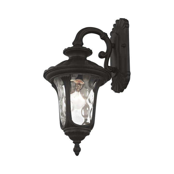 1 Light Textured Black Outdoor Wall Lantern