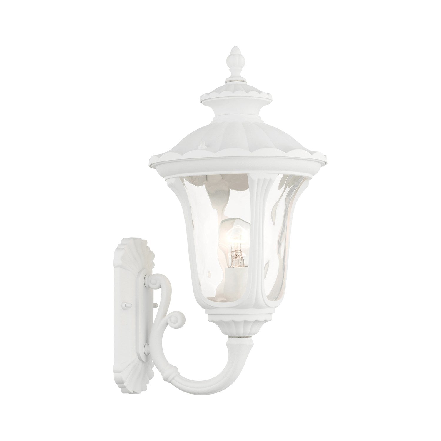 1 Light Textured White Outdoor Wall Lantern by Livex Lighting