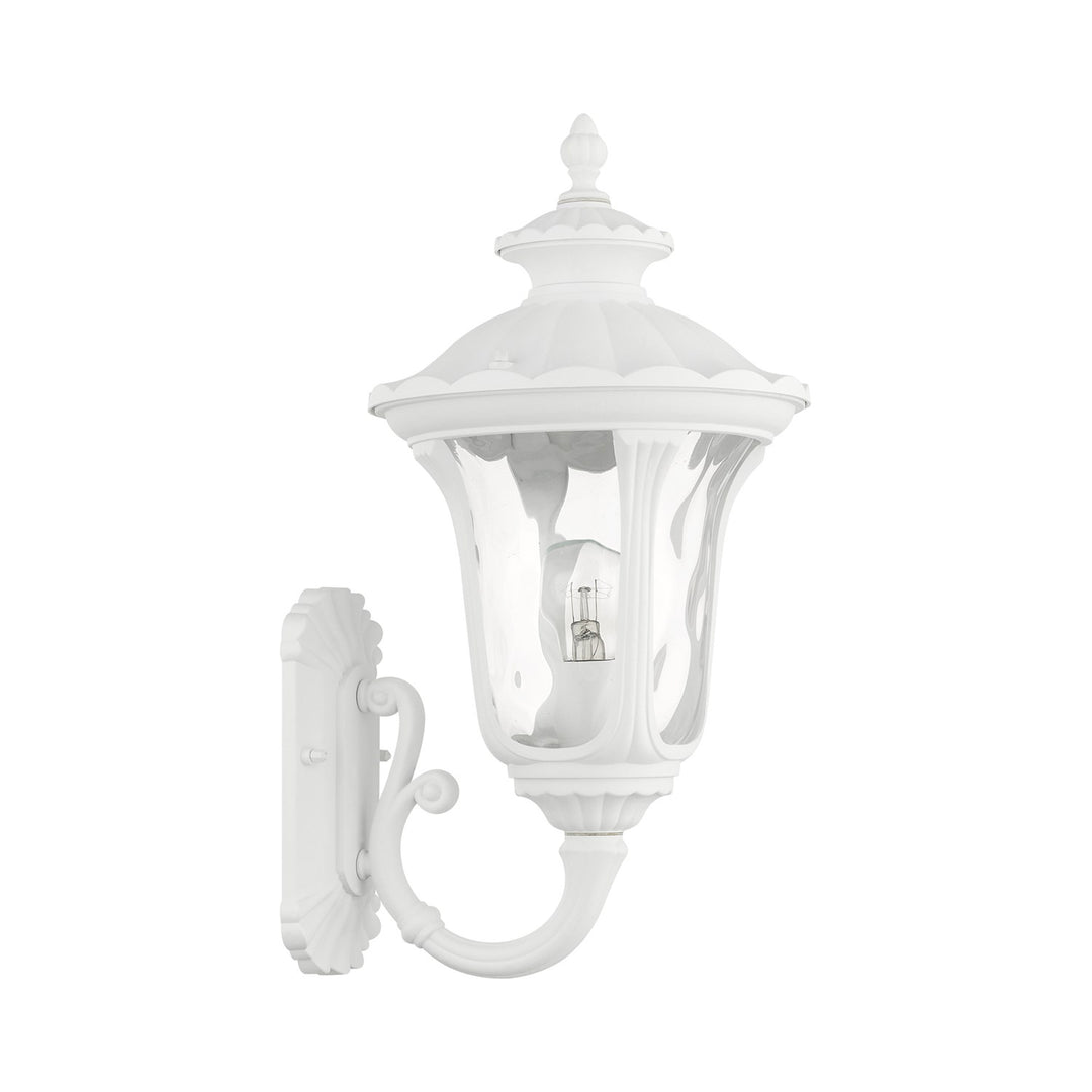 1 Light Textured White Outdoor Wall Lantern