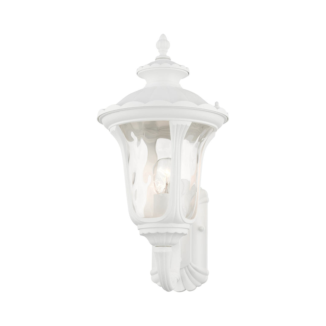 1 Light Textured White Outdoor Wall Lantern