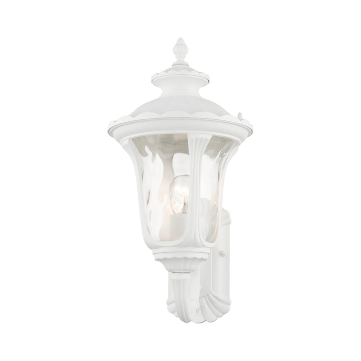 1 Light Textured White Outdoor Wall Lantern