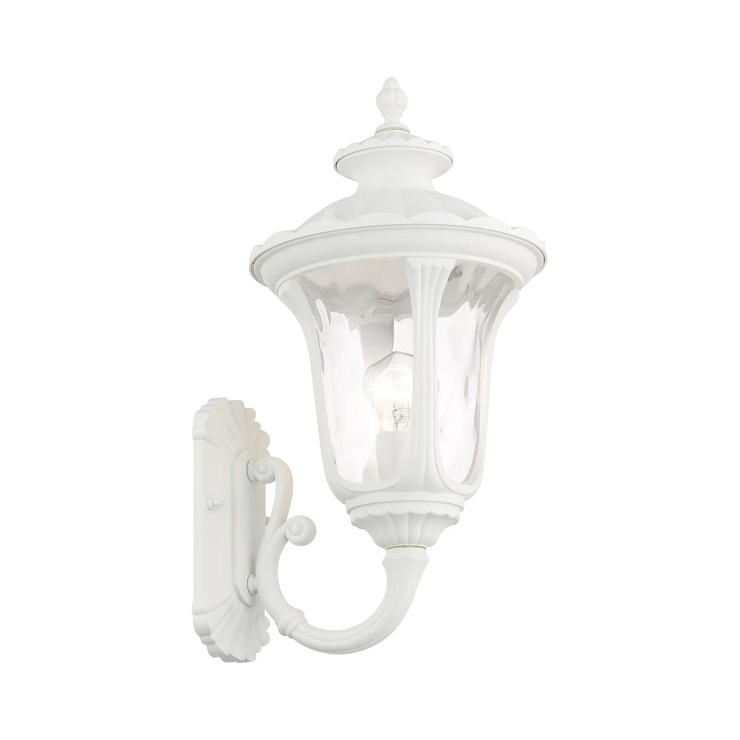 1 Light Textured White Outdoor Wall Lantern