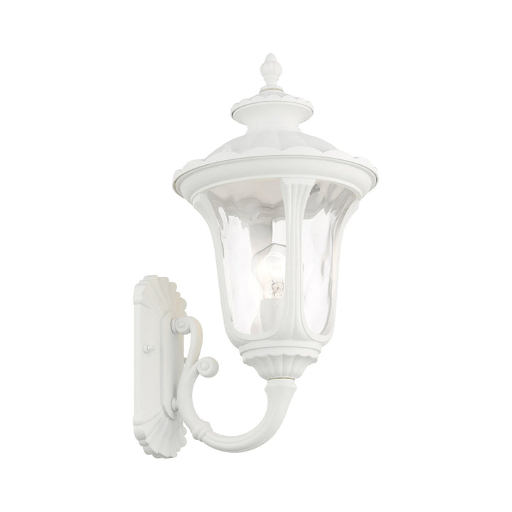1 Light Textured White Outdoor Wall Lantern