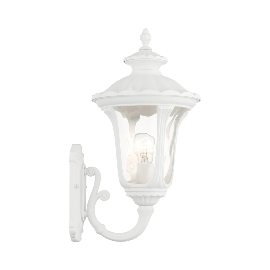 1 Light Textured White Outdoor Wall Lantern