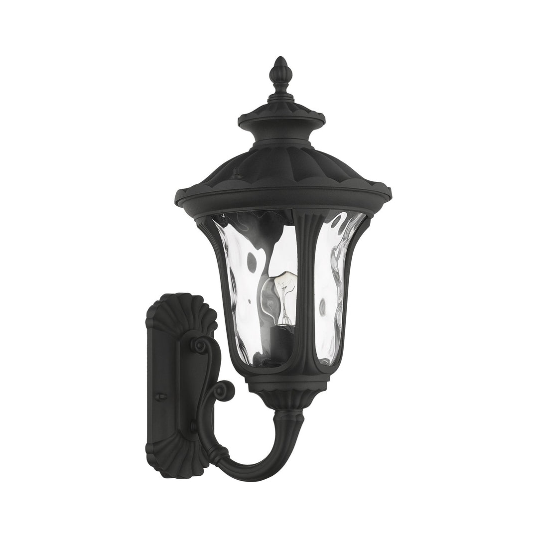 1 Light Textured Black Outdoor Wall Lantern