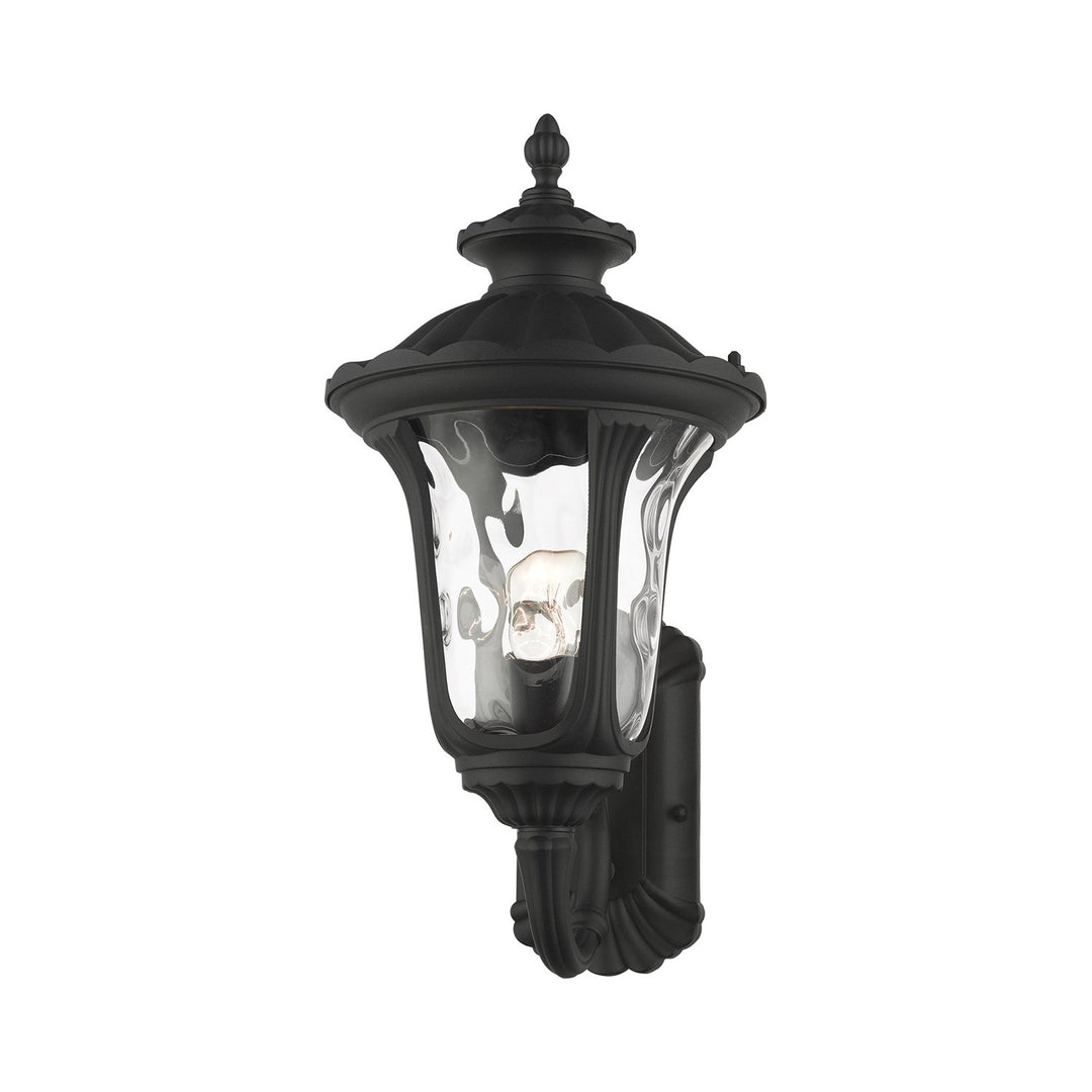 1 Light Textured Black Outdoor Wall Lantern