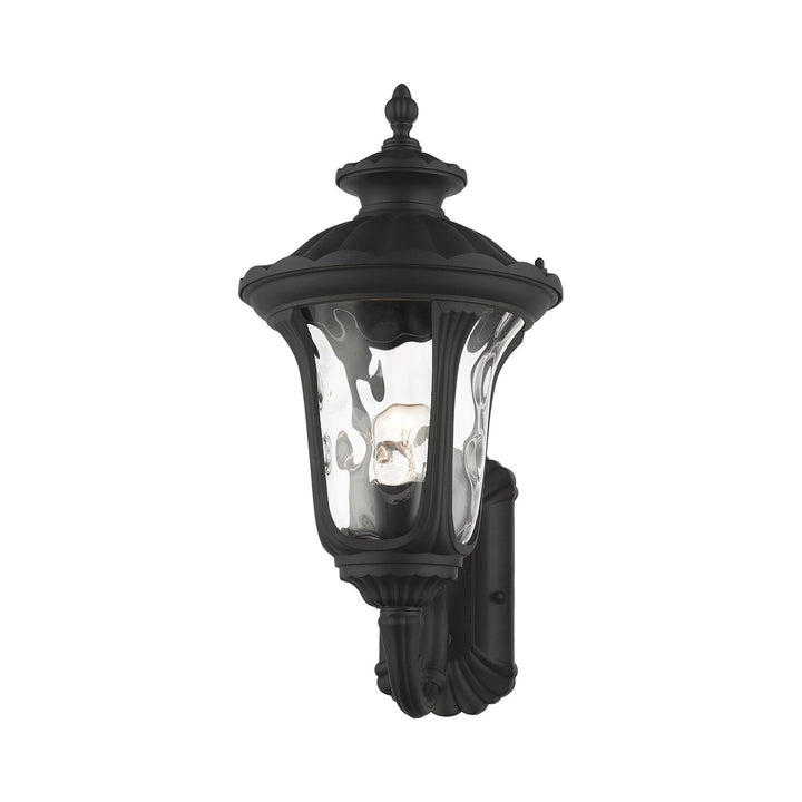 1 Light Textured Black Outdoor Wall Lantern