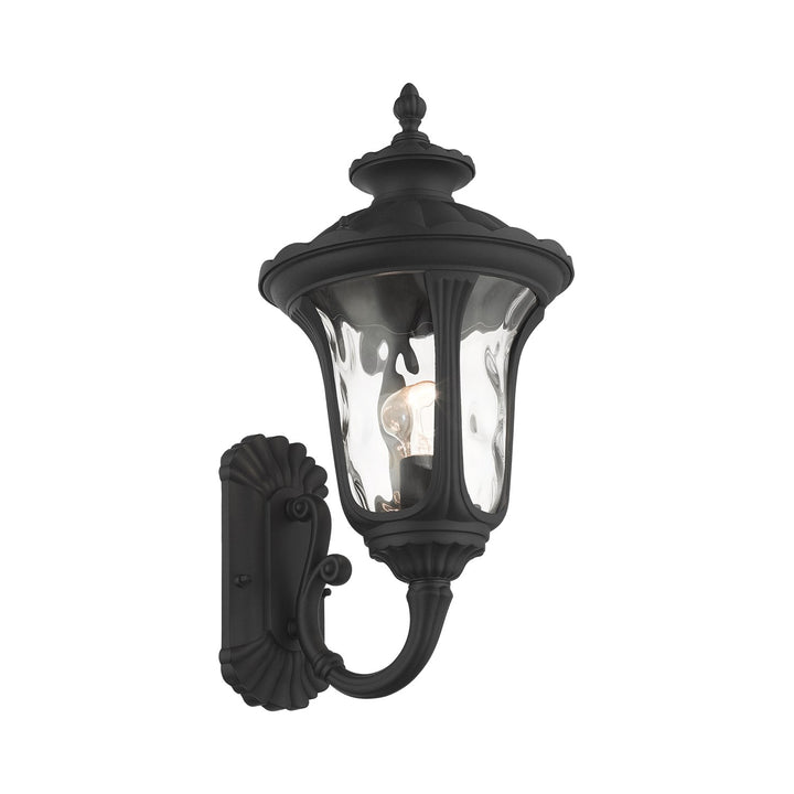1 Light Textured Black Outdoor Wall Lantern
