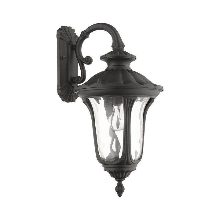 1 Light Textured Black Outdoor Wall Lantern