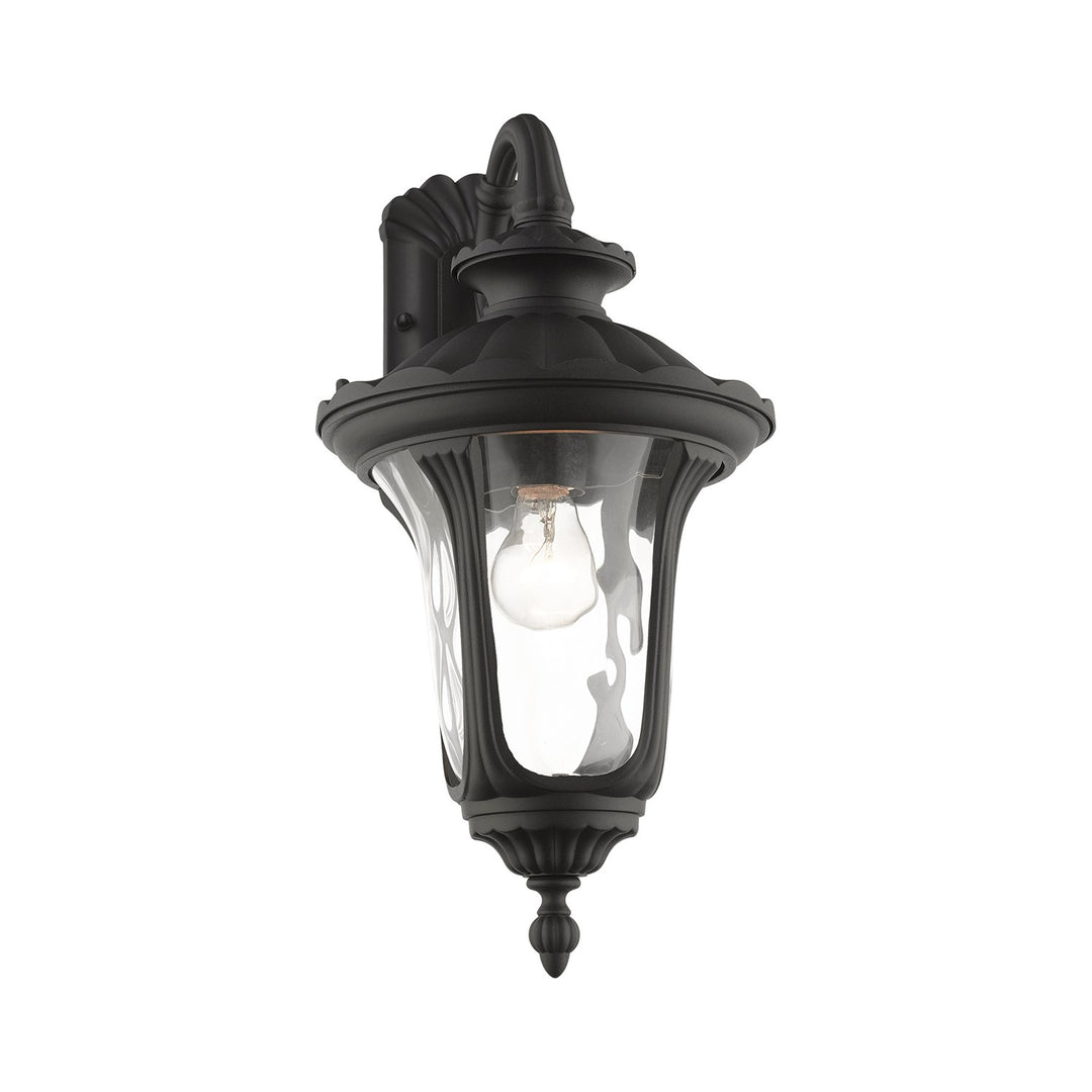 1 Light Textured Black Outdoor Wall Lantern