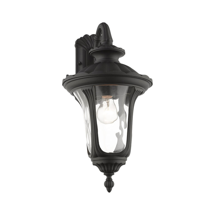 1 Light Textured Black Outdoor Wall Lantern